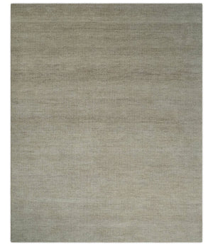 8x10 Beige and Ivory Hand Knotted Rug Contemporary area Rug