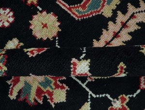 8x10 Black, Rust, and Olive Traditional Oriental Hand Knotted Wool Area Rug