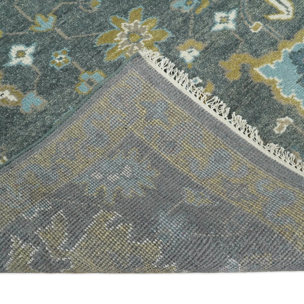 8x10 Beige and Gray Traditional Oushak Hand knotted Oushak Wool Area Rug