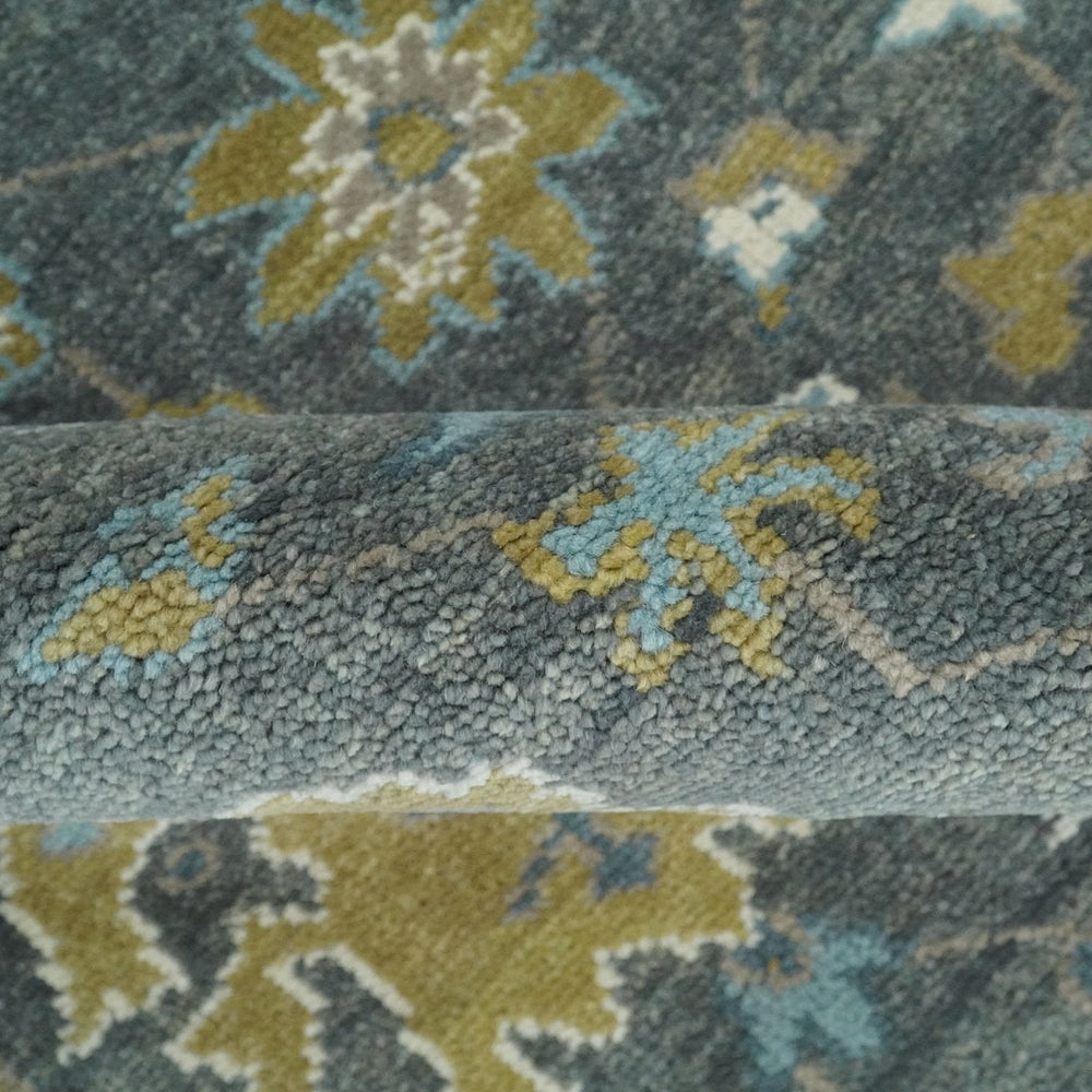 8x10 Beige and Gray Traditional Oushak Hand knotted Oushak Wool Area Rug