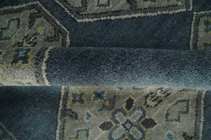 8x10 Gray, Silver and Charcoal Hand knotted Traditional wool Area Rug