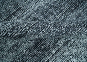 8x10 Charcoal and Silver Blended Hand knotted Bamboo Silk Area Rug