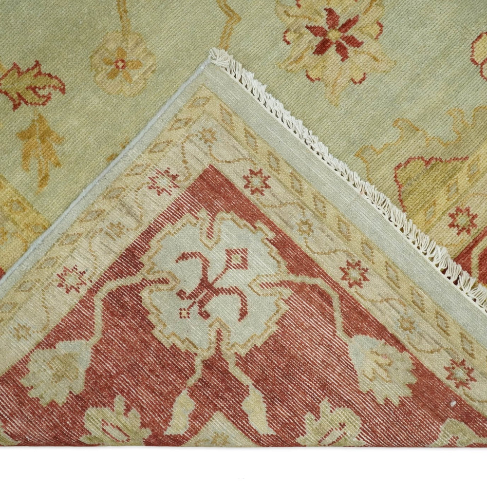8x10 Fine Hand Knotted Beige and Rust Traditional Vintage Persian Antique Wool Rug