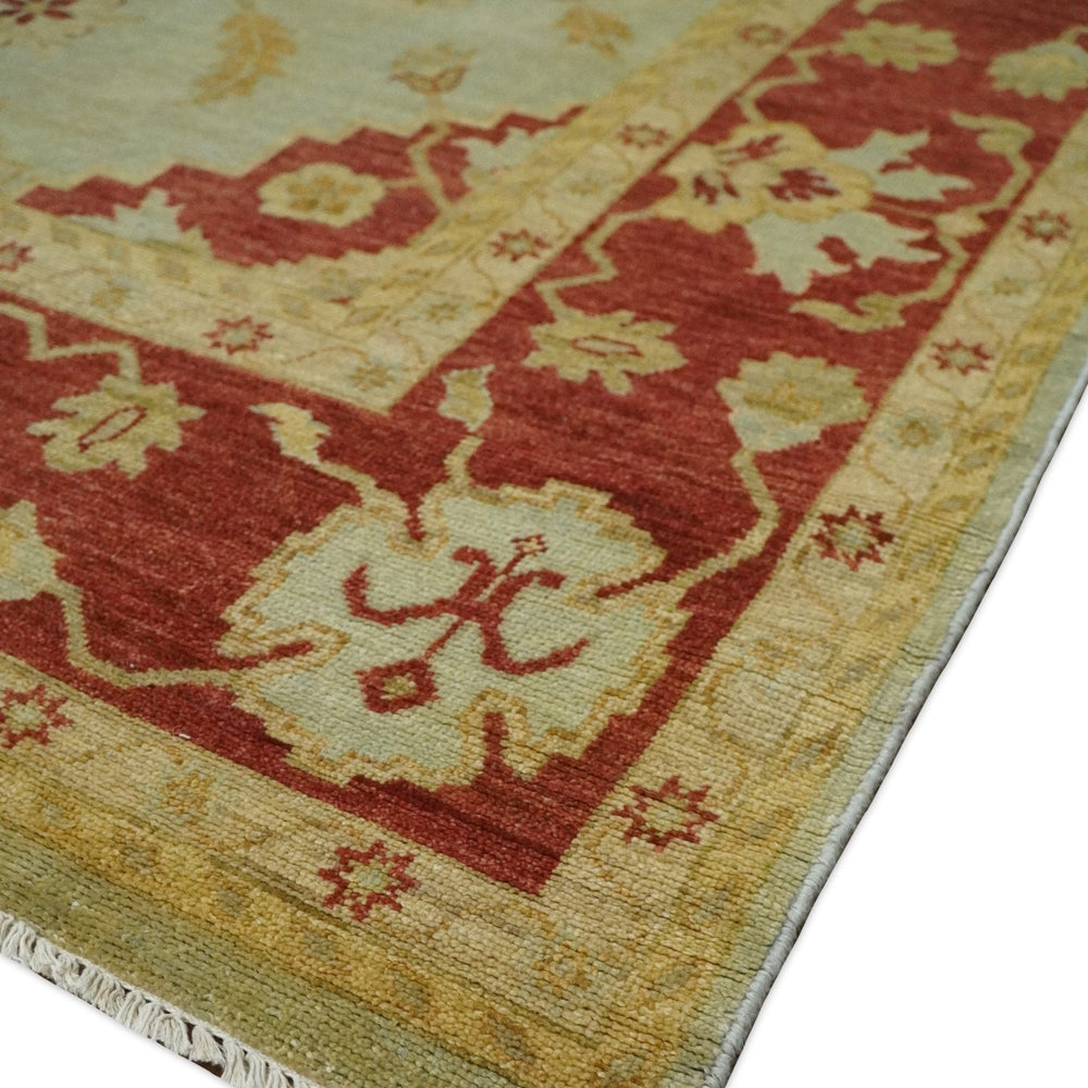 8x10 Fine Hand Knotted Beige and Rust Traditional Vintage Persian Antique Wool Rug