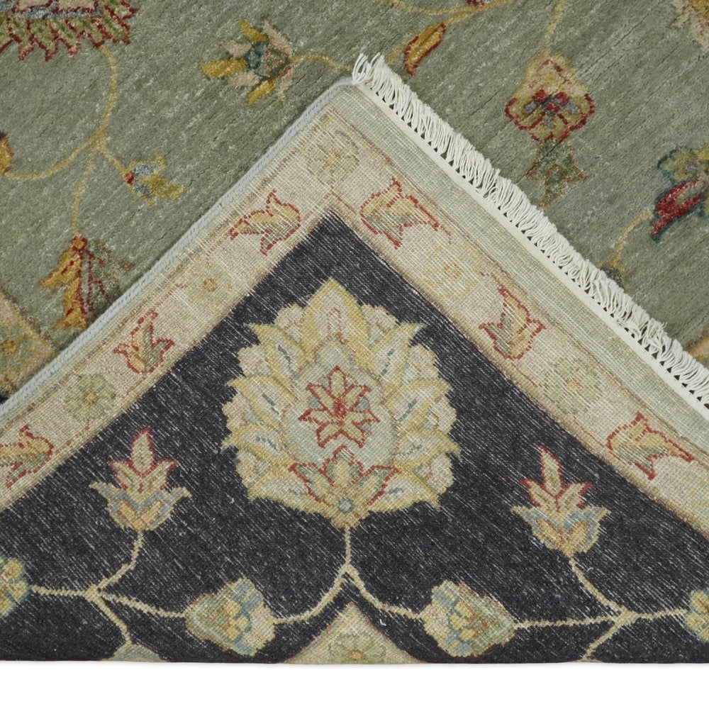 8x10 Fine Hand Knotted Silver and Black Antique Traditional Vintage Persian Wool Rug