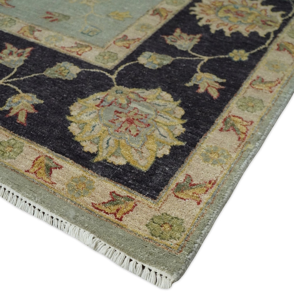 8x10 Fine Hand Knotted Silver and Black Antique Traditional Vintage Persian Wool Rug