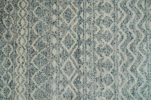 8x10 Hand Knotted Beige, Gray and Blue Modern Contemporary Southwestern Tribal Trellis Recycled Silk Area Rug | OP44