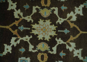 8x10 Hand Knotted Olive and Green Traditional Persian Oushak Wool Rug