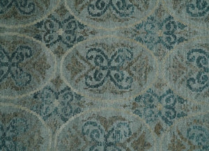8x10 Hand Knotted Gray, Blue and Brown Modern Contemporary Recycled Silk Area Rug