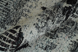4x6 and 8x10 Hand Knotted Ivory, Charcoal and Brown  Antique Persian Style  Recycled Silk Area Rug