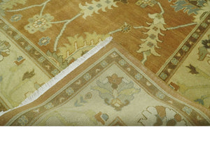 8x10 Hand Knotted Traditional Oushak Rust and Beige Area Rug