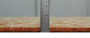 8x10 Hand Knotted Rust, Beige and Gray Oriental Traditional Wool Area Rug