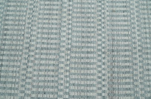 8x10 Hand Made Modern Trellis Ivory and Silver Blended Wool Area Rug