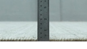 8x10 Hand Made Modern Trellis Ivory and Brown Wool Flatwoven Area Rug