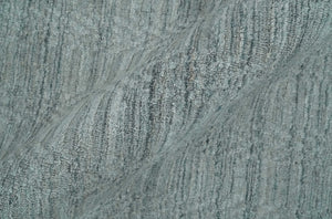 8x10 Hand Made Solid Silver And Gray Blended Wool Flatwoven Area Rug