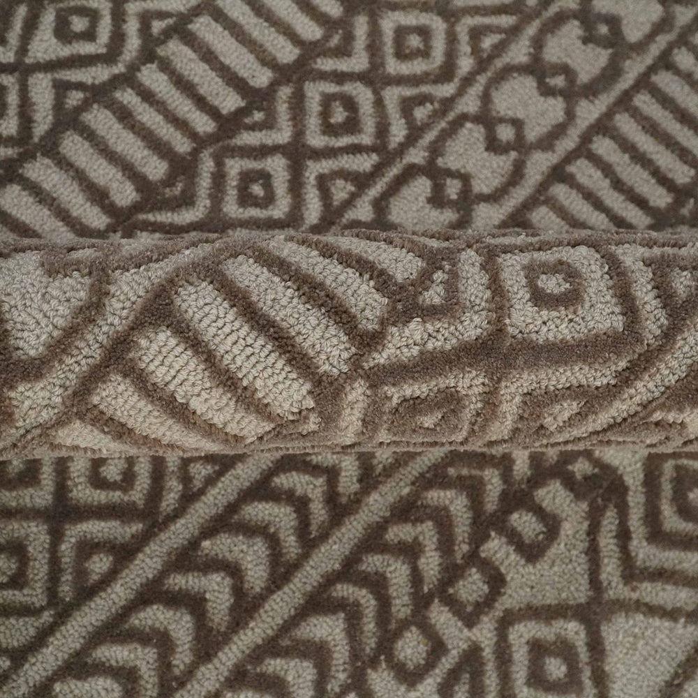 8x10 Hand Tufted Ivory and Bronze Stripes Pattern Rug Multi Size Living Room and Bedroom Rug | TRD6530810S