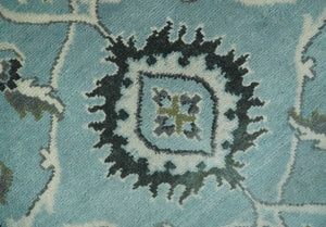 8x10 Premium Blue, Ivory and Green Traditional Floral Hand knotted wool Area Rug