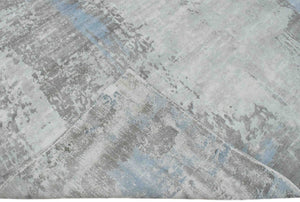 Ready to Ship Gray And Silver Modern Abstract Hand Loom 8x10 Viscose Rug