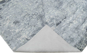 Gray Modern Abstract Design Hand Loom 8x10 Viscose Rug