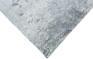 Gray Modern Abstract Design Hand Loom 8x10 Viscose Rug