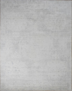 Modern Solid Design Silver Hand Loom Viscose 5x8 Area Rug
