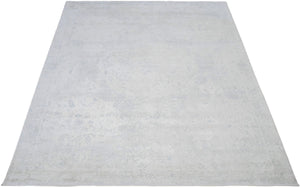 Modern Solid Design Silver Hand Loom Viscose 5x8 Area Rug
