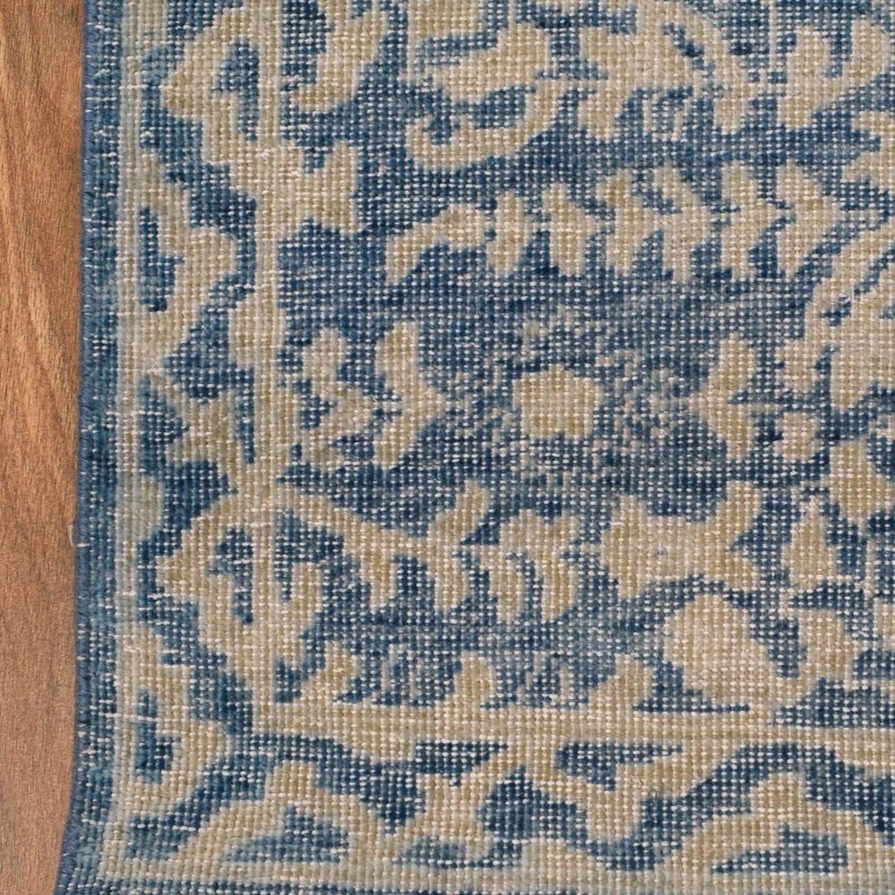 Traditional Blue and Beige Hand Knotted 8x10 Wool Area Rug