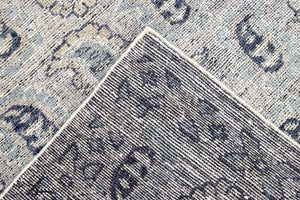 Silver Traditional Style Hand Knotted 8x10 Wool Area Rug