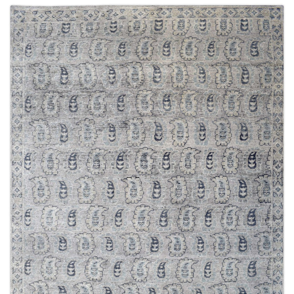 Silver Traditional Style Hand Knotted 8x10 Wool Area Rug