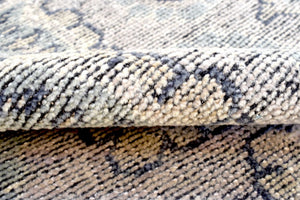 Silver Traditional Style Hand Knotted 8x10 Wool Area Rug