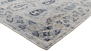 Silver Traditional Style Hand Knotted 8x10 Wool Area Rug