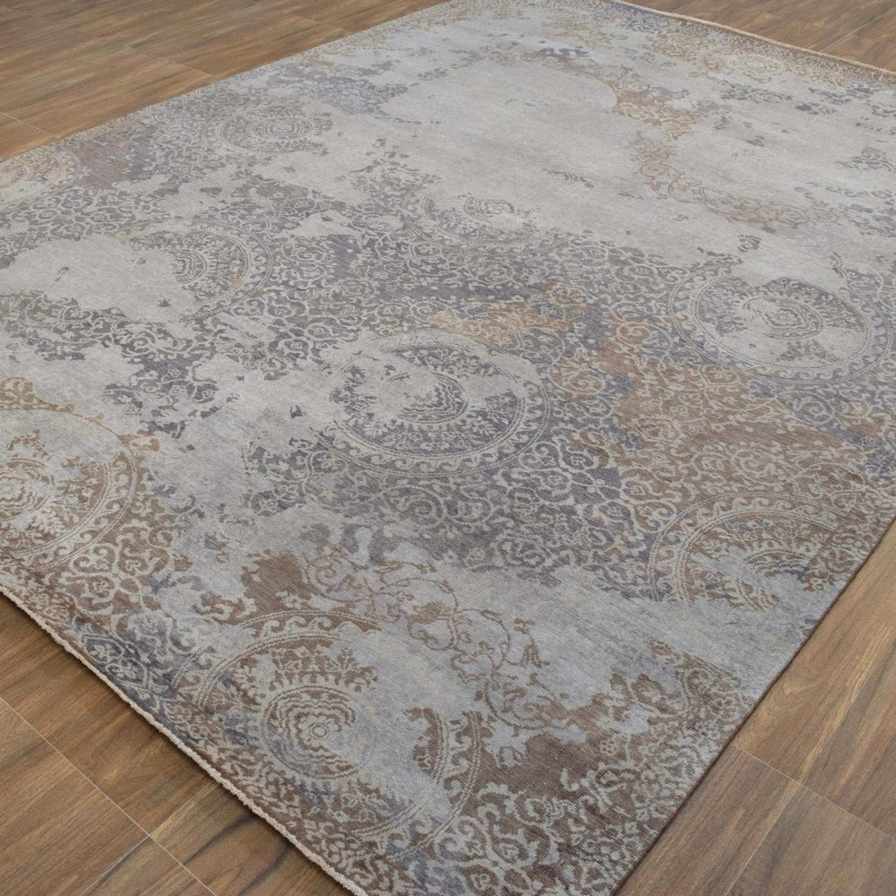 Brown Traditional Style Hand Knotted Wool 8x10 Area Rug