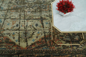 Traditional Serapi Olive Hand Knotted 8x10 Wool Area Rug