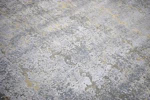 Gray and Silver Modern Abstract Hand Knotted 8x10 Wool Area Rug