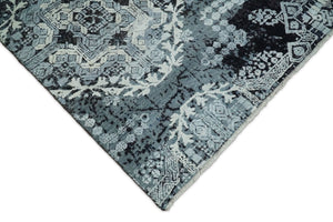 Traditional Style Blue Hand Knotted Wool 8x10 Area Rug