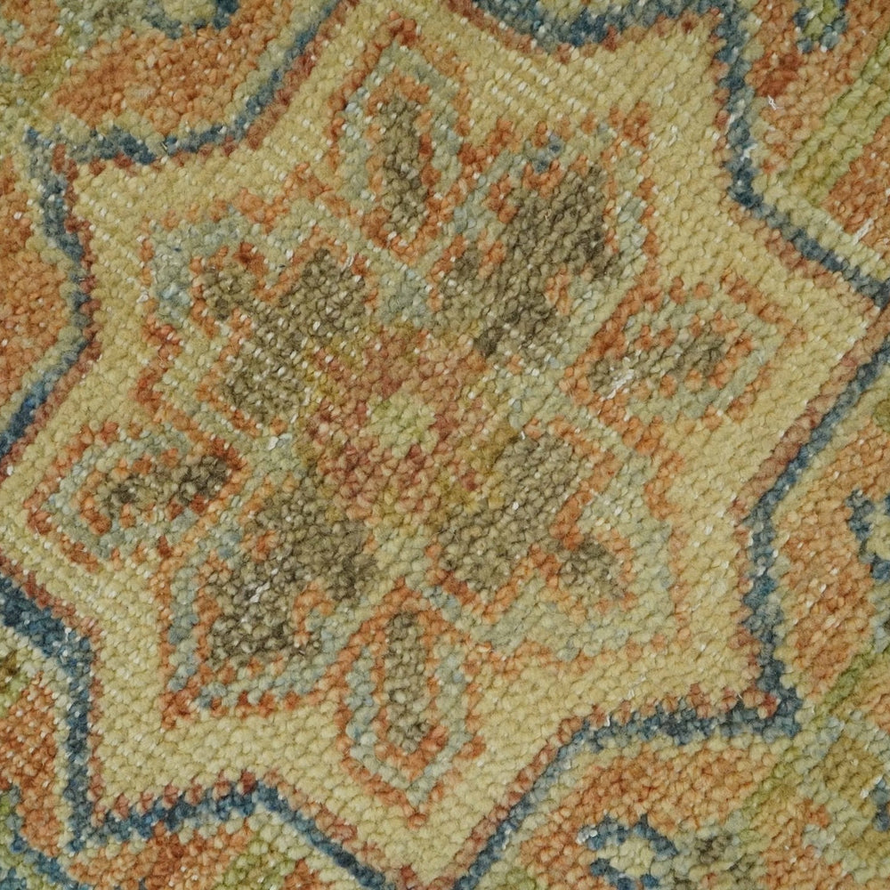 8x10 Rust, Gray and Beige Traditional Vintage Style Hand Knotted Wool Area Rug