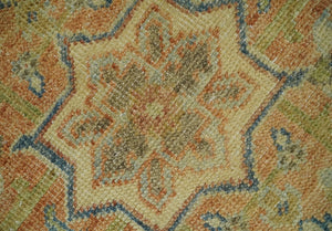 8x10 Rust, Gray and Beige Traditional Vintage Style Hand Knotted Wool Area Rug