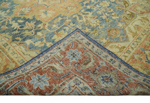 8x10 Rust, Gray and Beige Traditional Vintage Style Hand Knotted Wool Area Rug