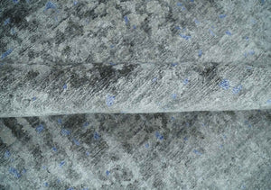 8x10 Silver, Ivory and Charcoal Modern Abstract Handmade Bamboo Silk Area Rug