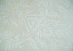 8x11 Beige and Silver Hand Woven and Carved Modern Art Silk Area Rug
