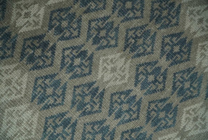8x9.9 Gray, Ivory and Beige Honeycomb Traditional Hand Knotted Wool Area Rug