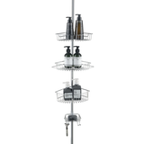 4 Tier Rustproof Shower Caddy Corner Organizer With Adjustable Shelves and Tension Pole