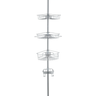 4 Tier Rustproof Shower Caddy Corner Organizer With Adjustable Shelves and Tension Pole