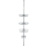 4 Tier Rustproof Shower Caddy Corner Organizer With Adjustable Shelves and Tension Pole