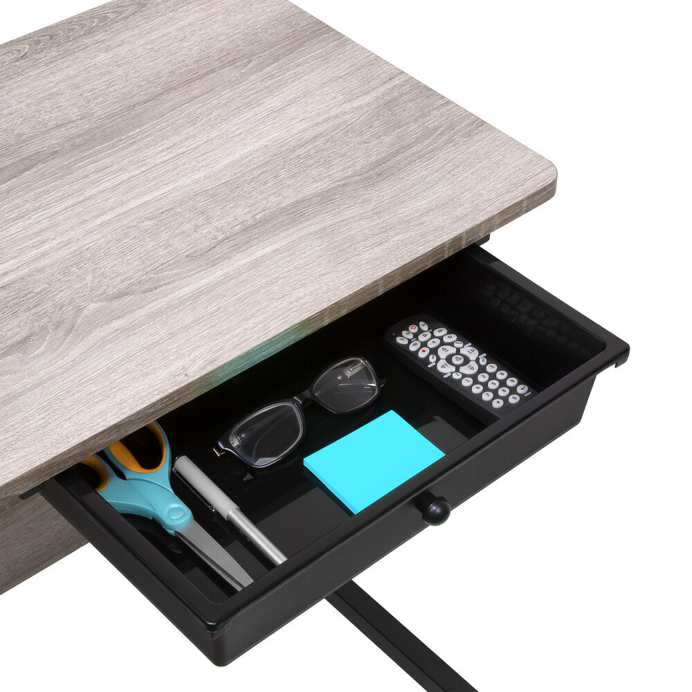 Adjustable Overbed Bedside Table with Wheels