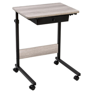 Adjustable Overbed Bedside Table with Wheels