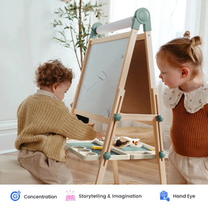 Tiny Land® Pink Magnitales Easel & Paper Roll Set