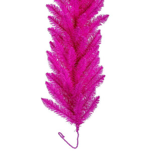 9' Hot Pink Artificial Unlit Garland