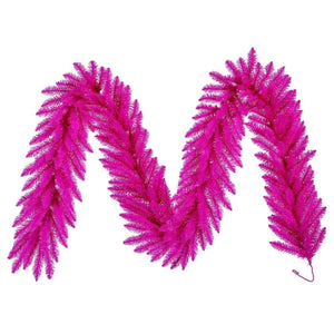 9' Hot Pink Artificial Unlit Garland