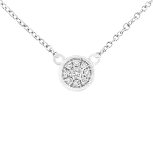 10K White Gold 1/4 Cttw Diamond Flower Pendant Necklace (I-J Color, I2-I3 Clarity) - Adjustable 16-18" chain